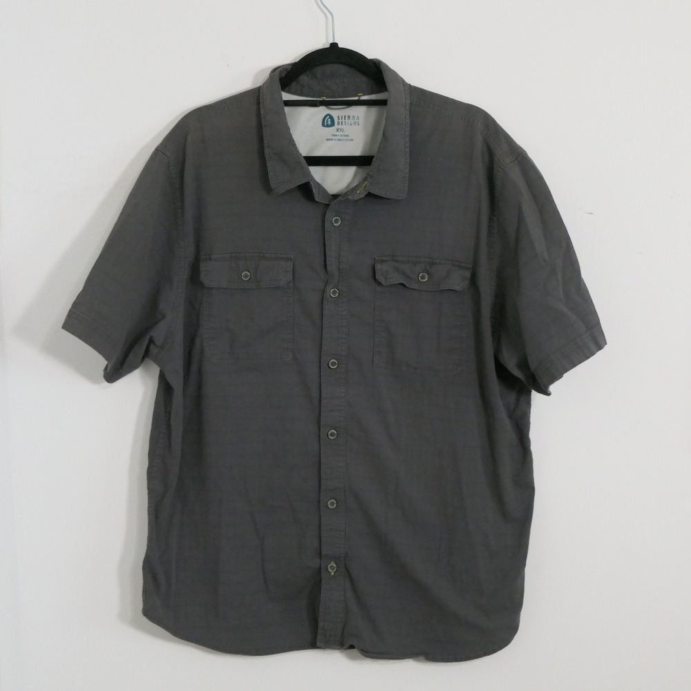 Sierra Designs Mens Tech Shirt XXL Dark Grey Short Sleeve Hiking 1679684 outdoor